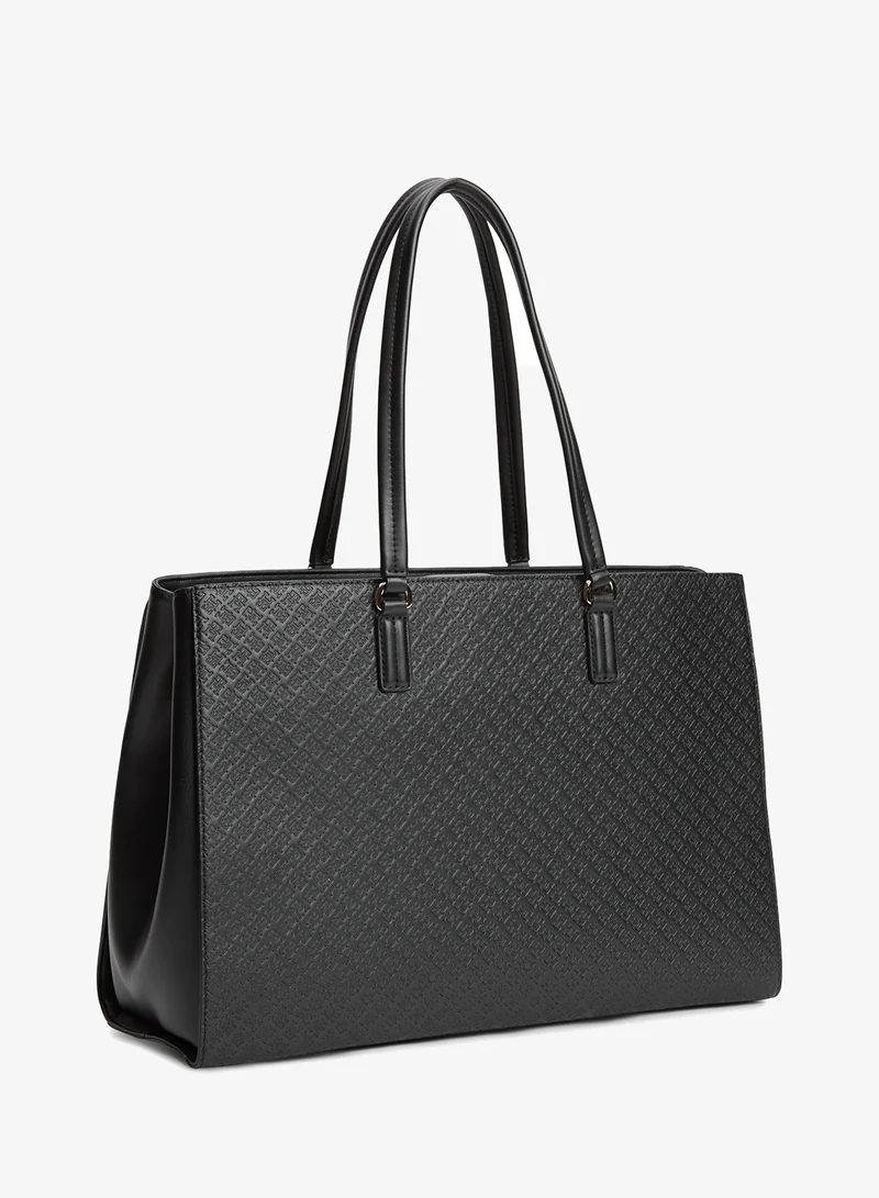 TOMMY HILFIGER  Embossed Monogram Tote Bag for Women | Best Price UAE